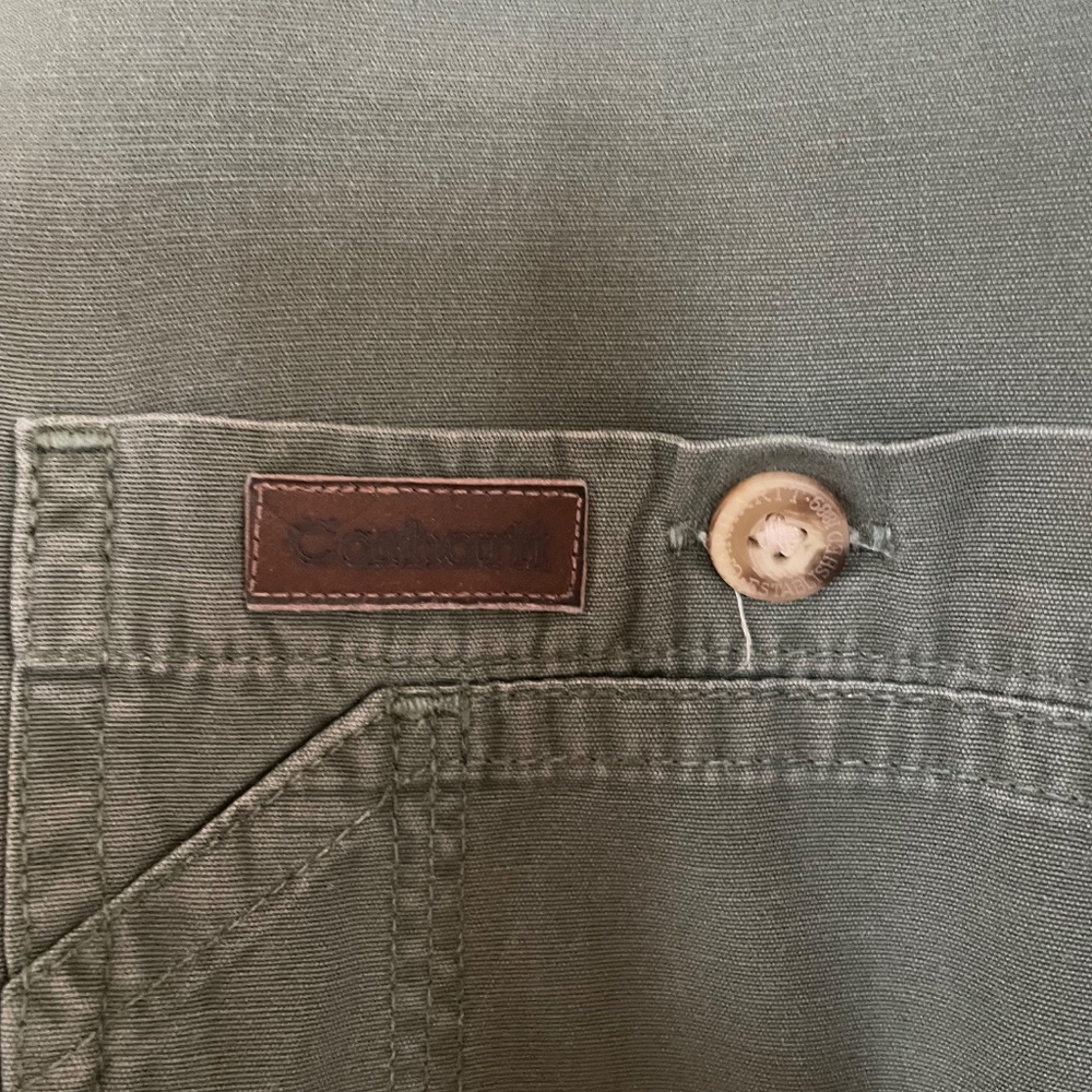 Carhartt Army Green Men’s Button Down Shirt Like New Long Sleeve XXL Big & Tall - Picture 2 of 11